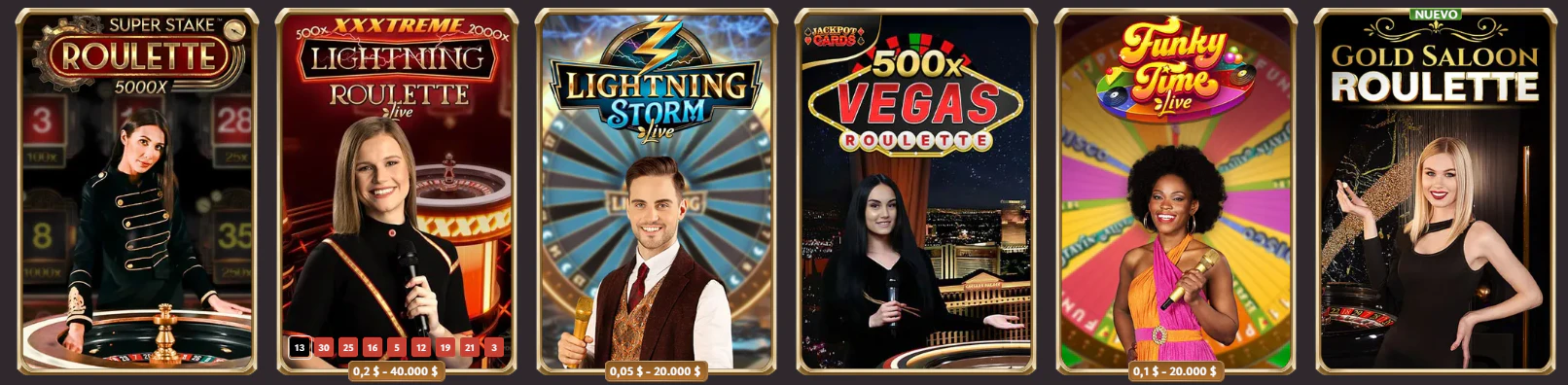 Sección de juegos de casino y mesas con crupier en vivo de Vicibet Casino